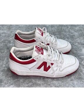 New Balance 480 Mens Size 14.5 White Red Athletic Running Shoes Sneakers